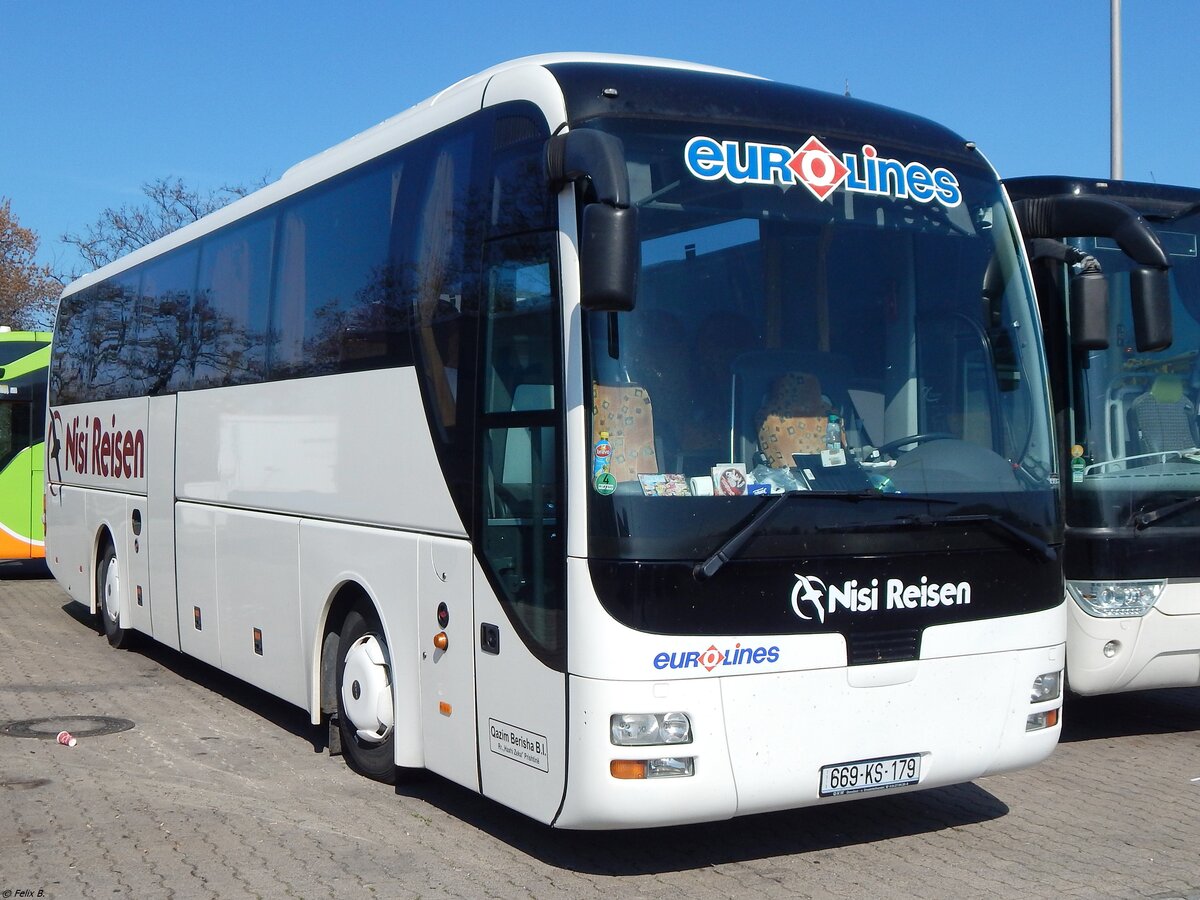 MAN Lion's Coach von Eurolines/Nisi Reisen aus dem Kosovo in Berlin.