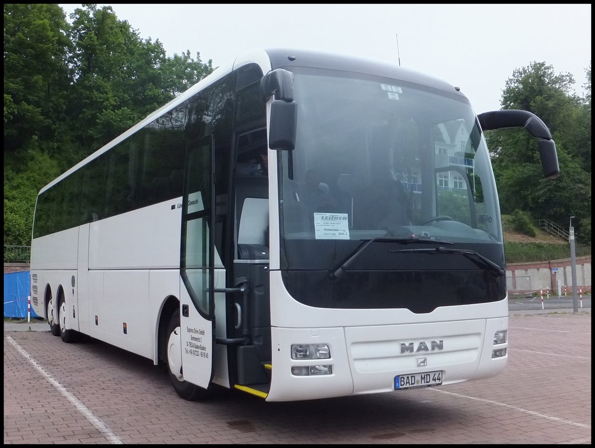 MAN Lion's Coach von Express Drive GmbH aus Deutschland im Stadthafen Sassnitz.