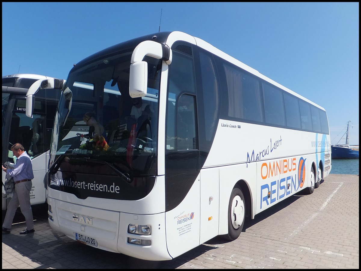 MAN Lion's Coach von Losert-Reisen aus Deutschland im Stadthafen Sassnitz.