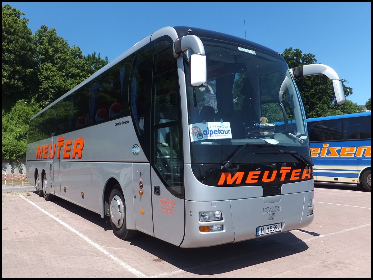 MAN Lion's Coach von Meuter aus Deutschland im Stadthafen Sassnitz.