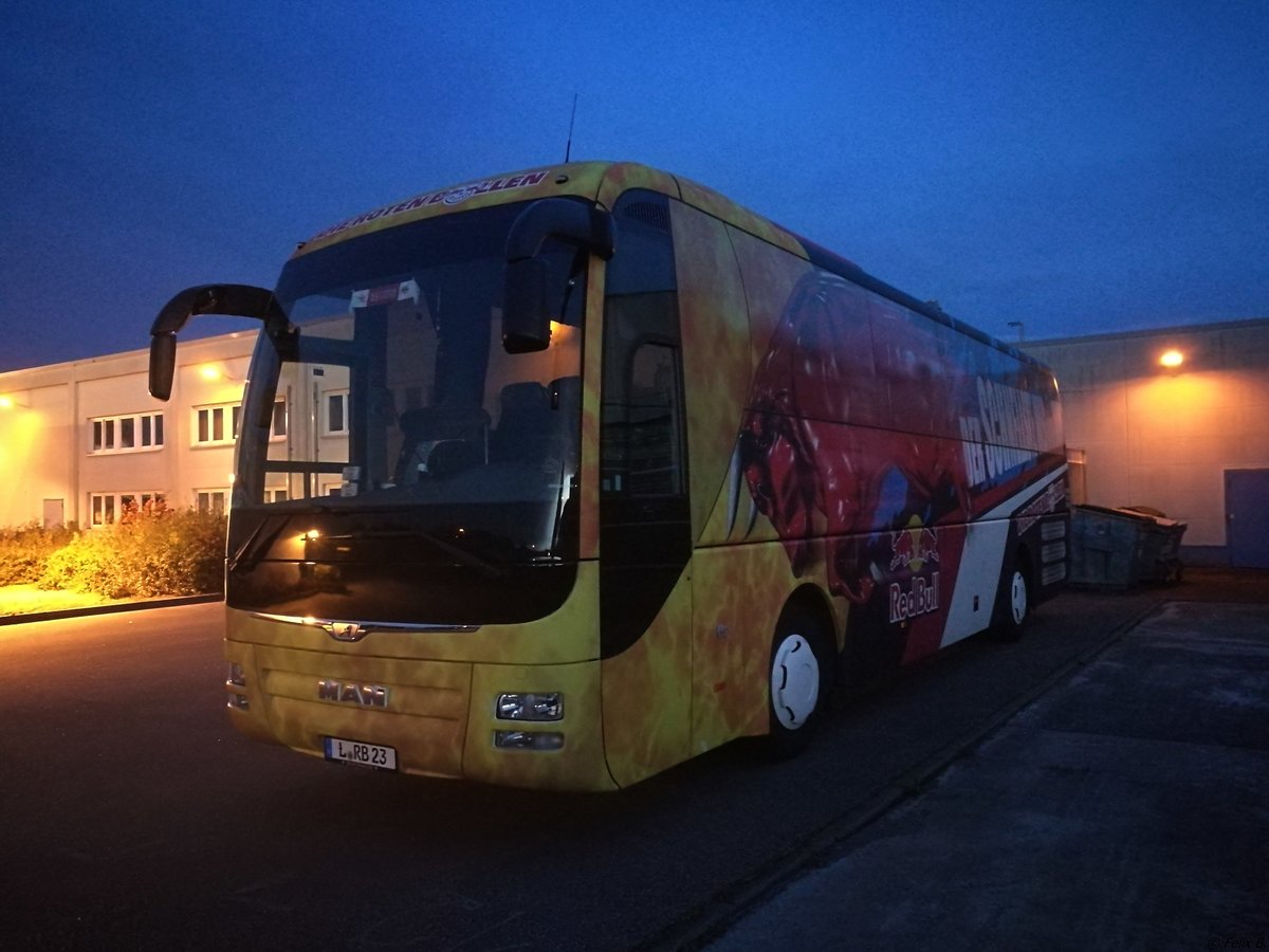 MAN Lion's Coach von RB Leipzig in Neubrandenburg.