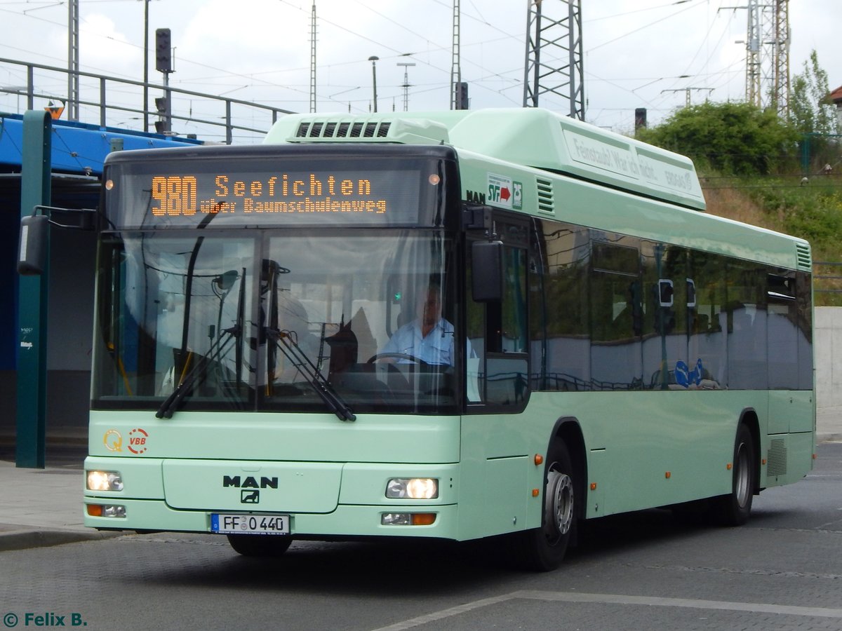 MAN Niederflurbus 2. Generation CNG der Stadtverkehrsgesellschaft mbH Frankfurt Oder in Frankfurt.