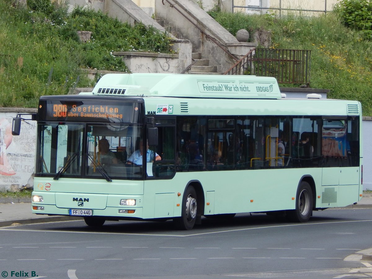 MAN Niederflurbus 2. Generation CNG der Stadtverkehrsgesellschaft mbH Frankfurt Oder in Frankfurt.