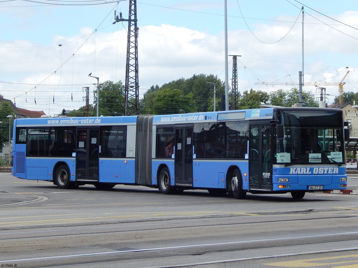 MAN Niederflurbus 2. Generation von Karl Oster aus Deutschland (ex MVG München) in Ulm.