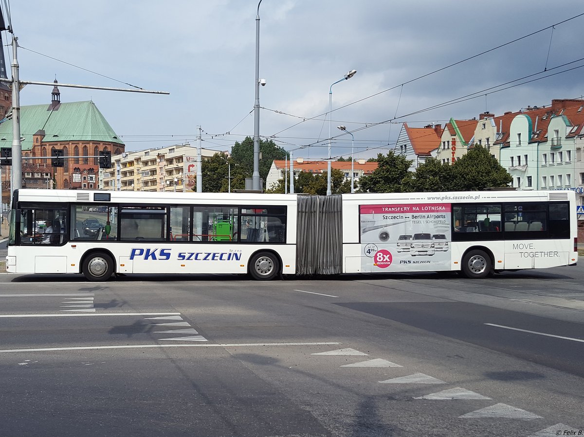 MAN Niederflurbus 2. Generation von PKS Szczecin aus Polen in Stettin.