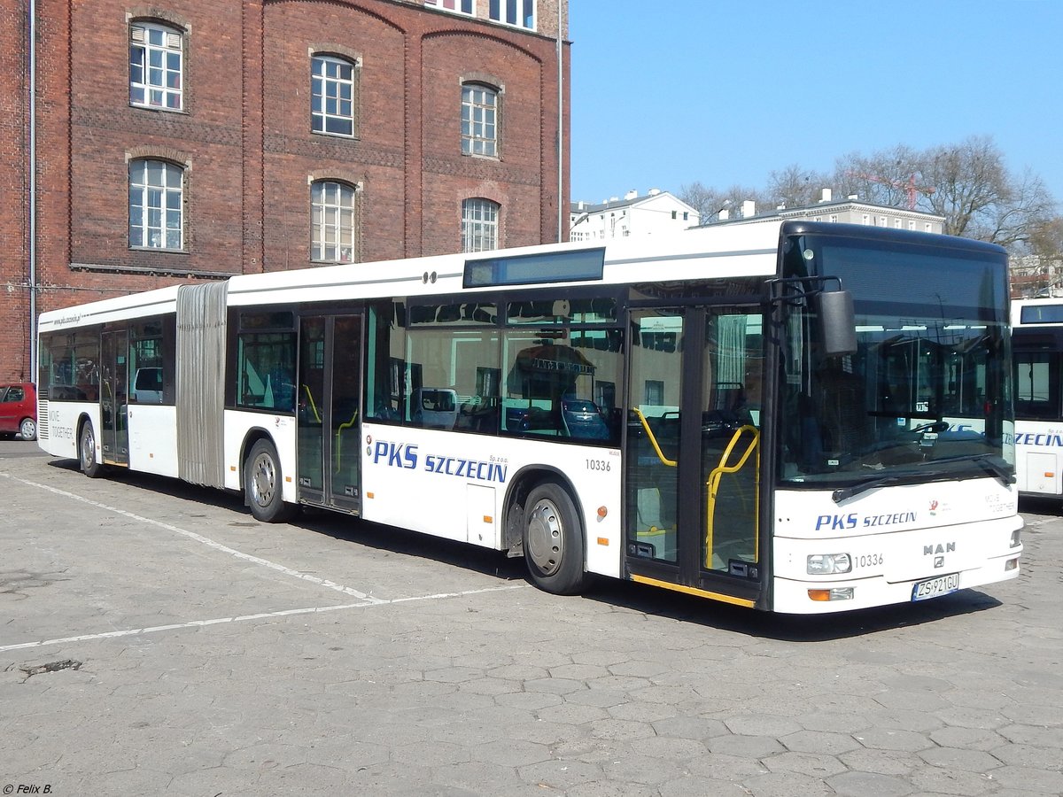 MAN Niederflurbus 2. Generation von PKS Szczecin aus Polen in Stettin.