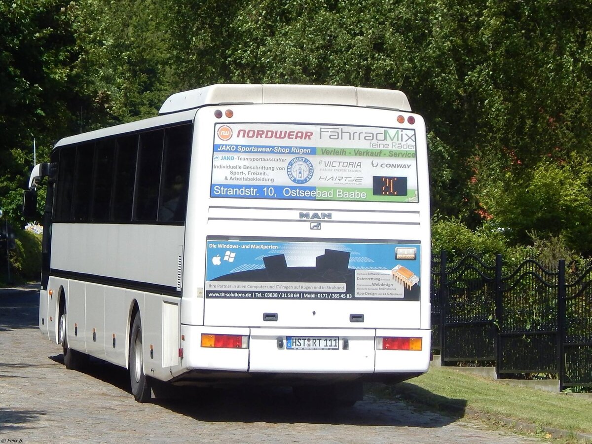 MAN ÜL 313 vom Reisedienst Teske aus Deutschland in Sassnitz.