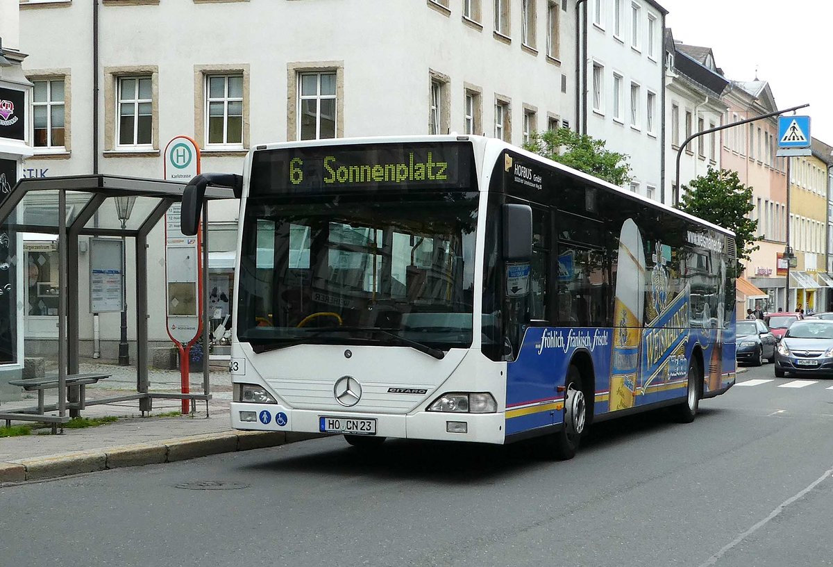 MB Citaro von HOFBUS als Buslinie 6 unterwegs in Hof im Juni 2018