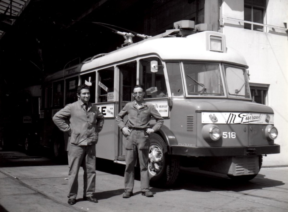 (MD423) - Aus dem Archiv: TL Lausanne - Nr. 518 - FBW/Eggli Trolleybus (ex Nr. 18) um 1970 in Lausanne, Dpt