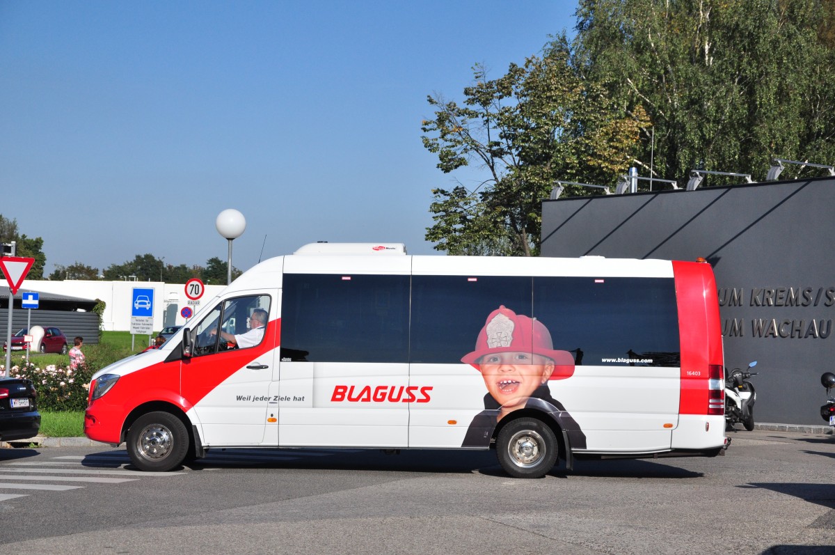 Mercedes Benz Sprinter von Blaguss aus Wien am 28.9.2014 in Krems.