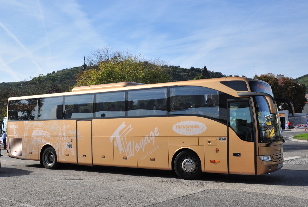 Mercedes Benz Tourismo von Transhand aus Polen am 24.9.2014 in Krems.