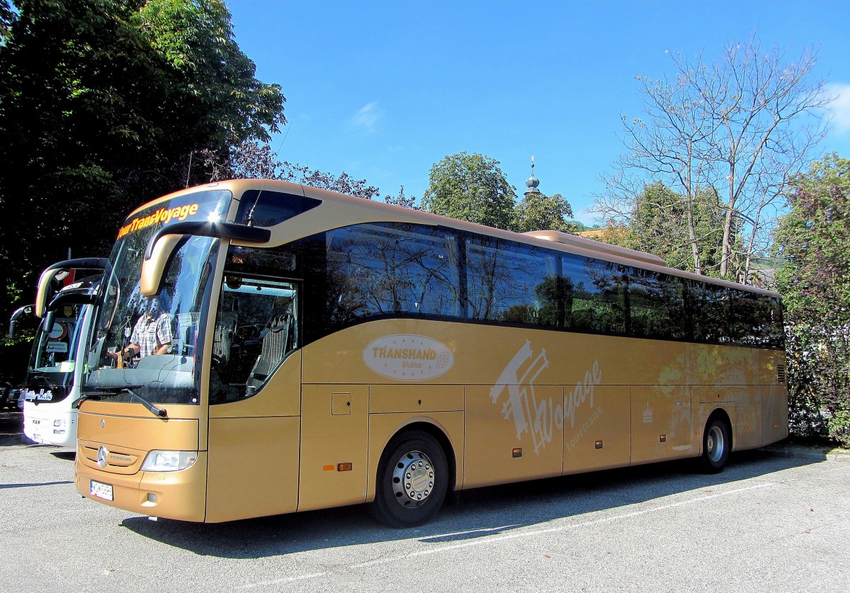 Mercedes Benz Tourismo von Transhand aus Polen am 24.9.2014 in Krems.