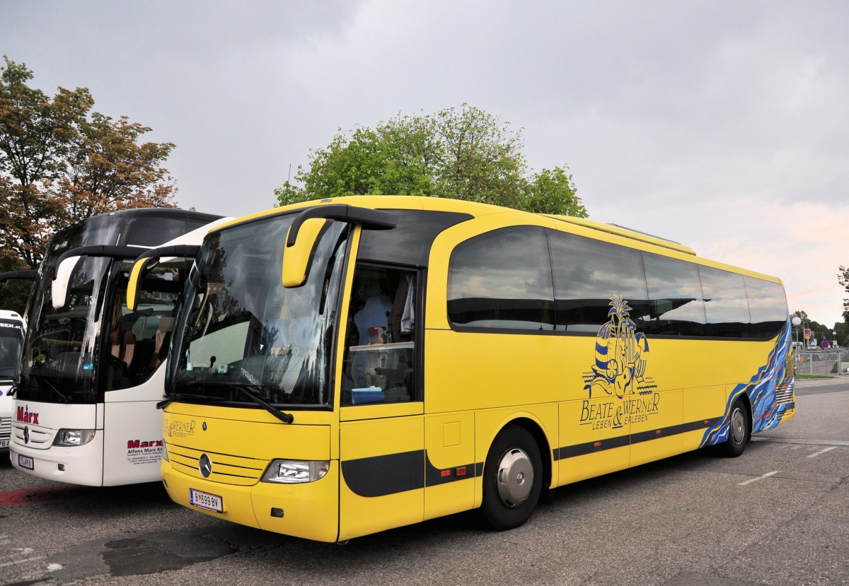 Mercedes Benz Travego von Beate & Werner Reisen aus sterreich am 12. Juli 2014 in Krems gesehen.