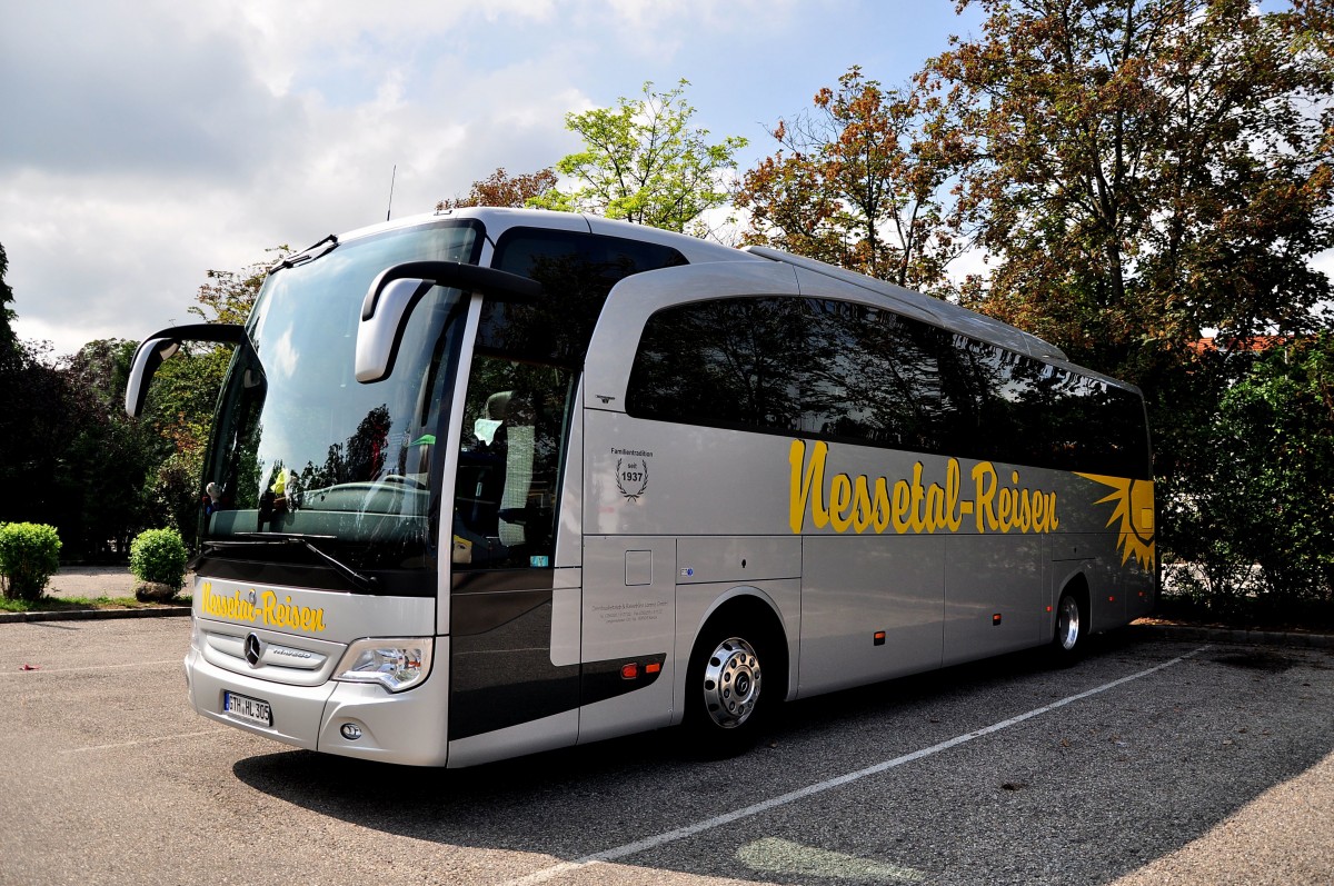 Mercedes Benz Travego vom Omnibusbetrieb und Reisebro Lorenz aus der BRD am 1.August 2014 in Krems gesehen.