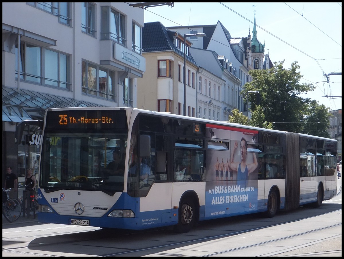 Mercedes Citaro I der Rostocker Straenbahn AG in Rostock.