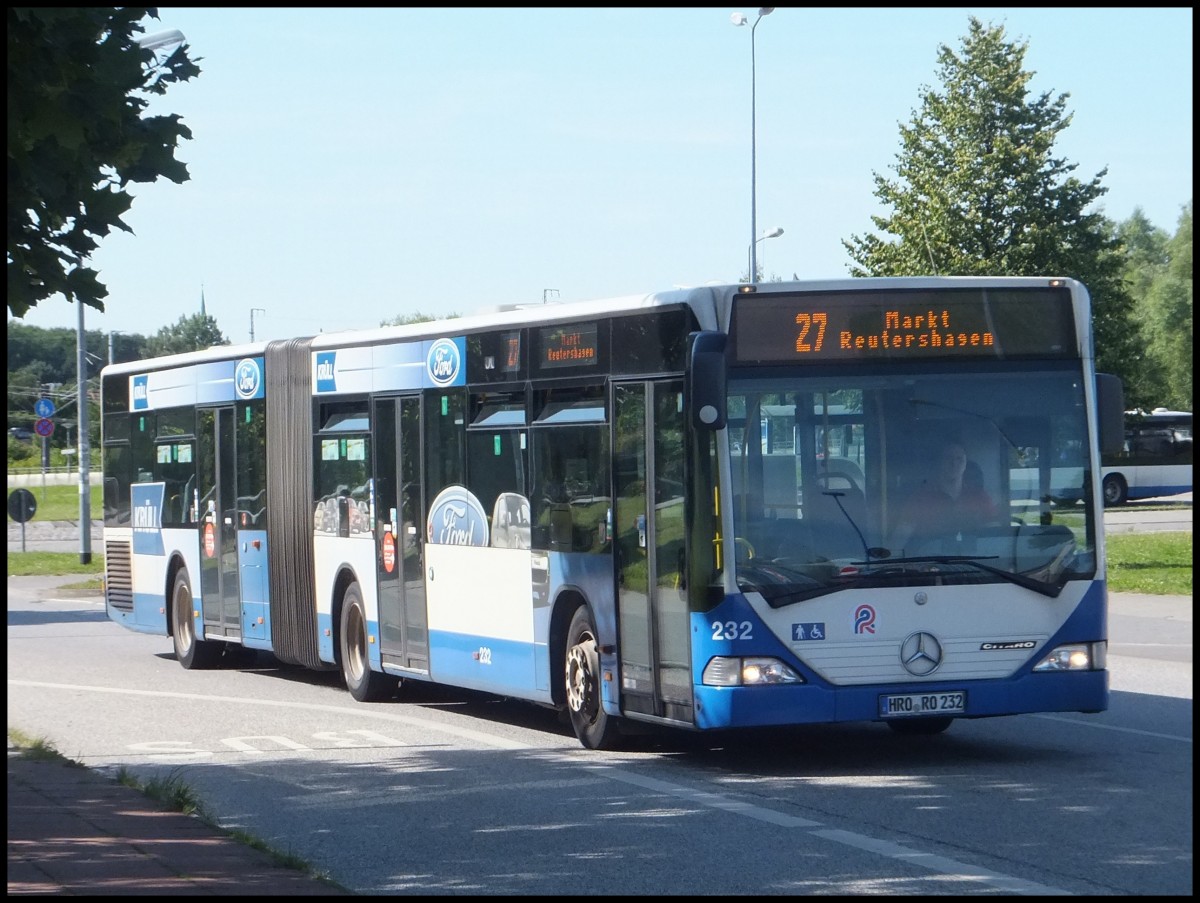 Mercedes Citaro I der Rostocker Straenbahn AG in Rostock.