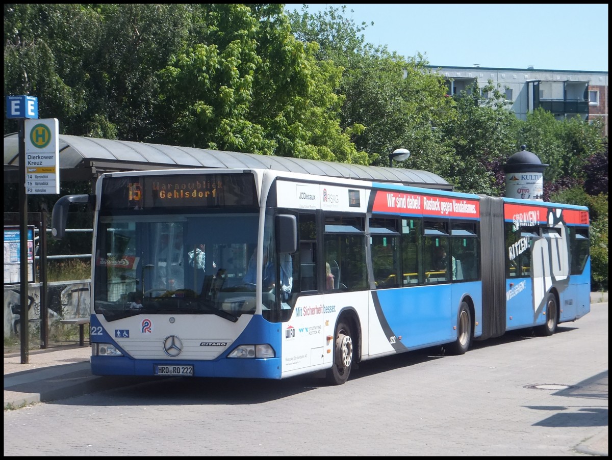 Mercedes Citaro I der Rostocker Straenbahn AG in Rostock.