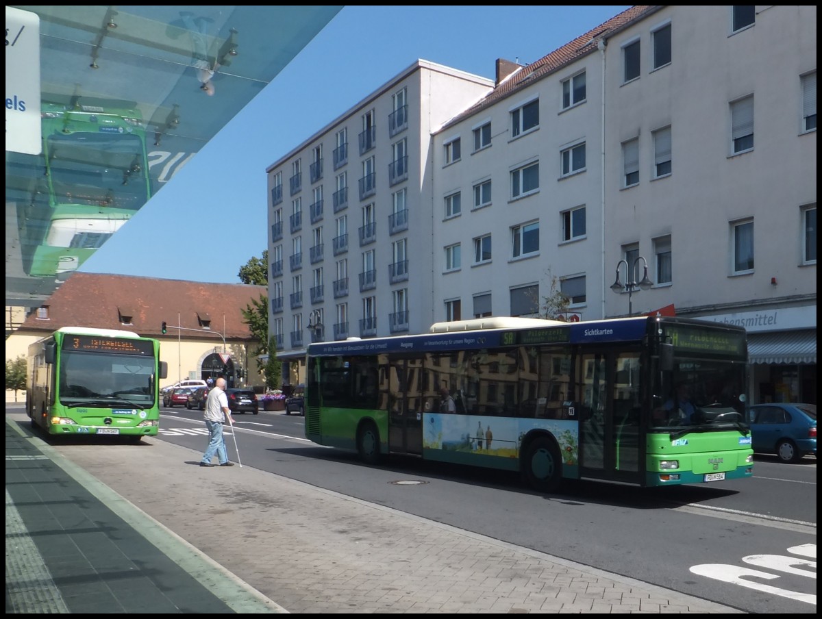 Mercedes Citaro II und MAN Niederflurbus 2. Generation der WAG in Fulda.