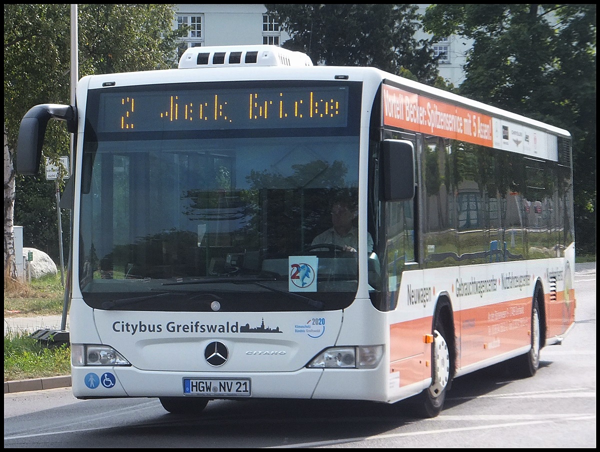 Mercedes Citaro II der Stadtwerke Greifswald in Greifswald.