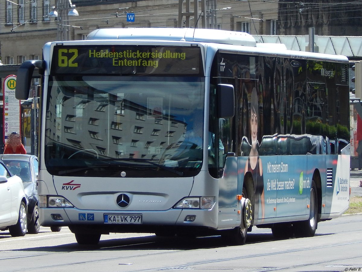 Mercedes Citaro II der Verkehrsbetriebe Karlsruhe in Karlsuhe.