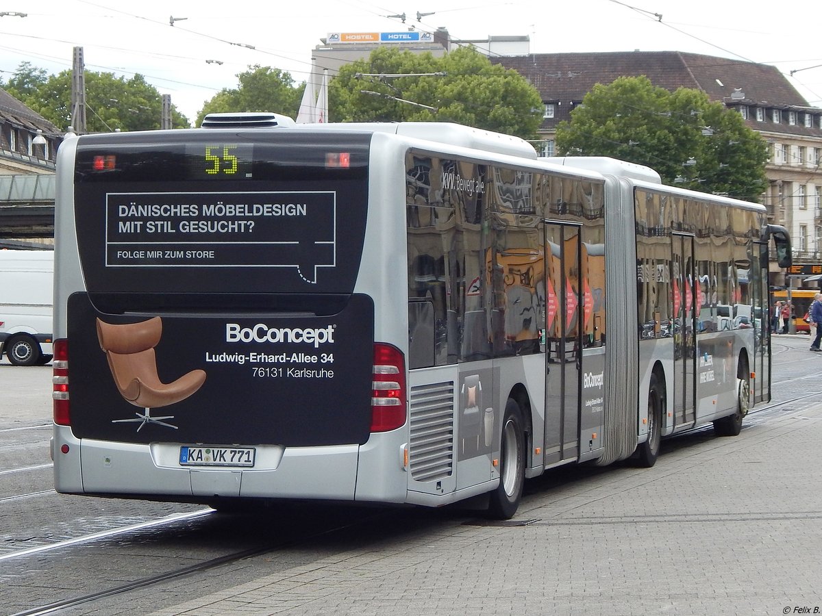 Mercedes Citaro II der Verkehrsbetriebe Karlsruhe in Karlsuhe.