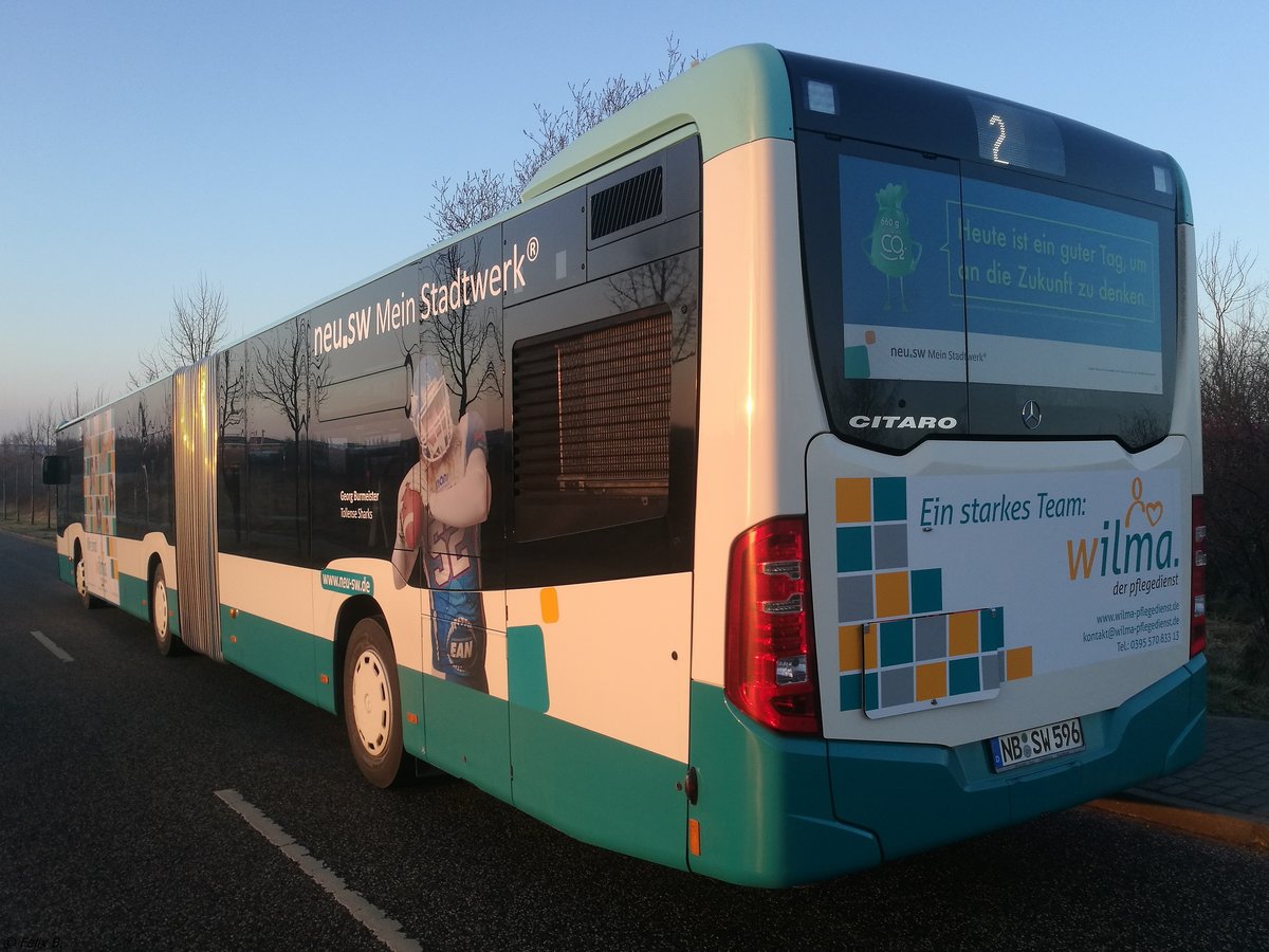 Mercedes Citaro III der Neubrandenburger Verkehrsbetriebe in Neubrandenburg.