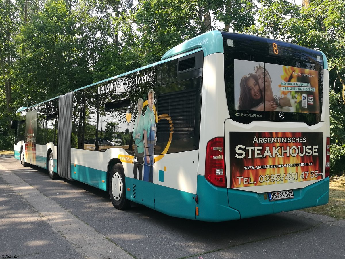 Mercedes Citaro III der Neubrandenburger Verkehrsbetriebe in Neubrandenburg.