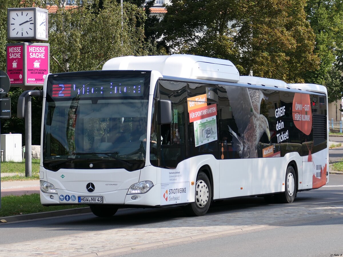 Mercedes Citaro III NGT der Stadtwerke Greifswald in Greifswald.