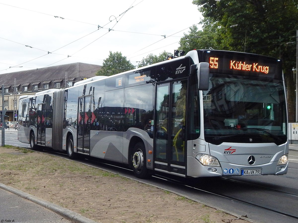 Mercedes Citaro III der Verkehrsbetriebe Karlsruhe in Karlsuhe.
