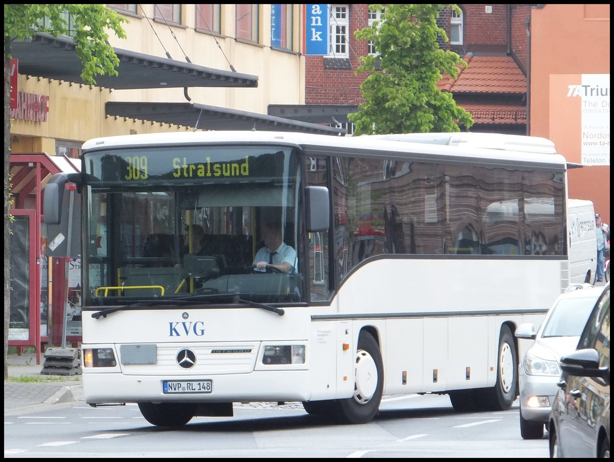 Mercedes Integro der Kraftverkehrsgesellschaft mbH Ribnitz-Damgarten in Stralsund.