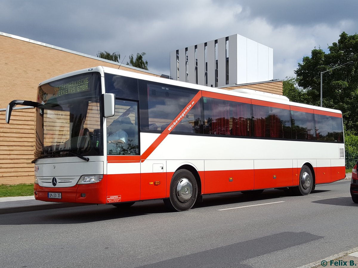 Mercedes Integro der Uckermärkische Verkehrs GmbH in Sassnitz.