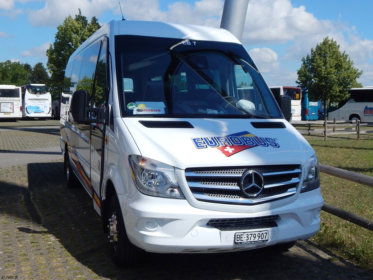 Mercedes Sprinter von Eurobus aus der Schweiz am Europark Rust.