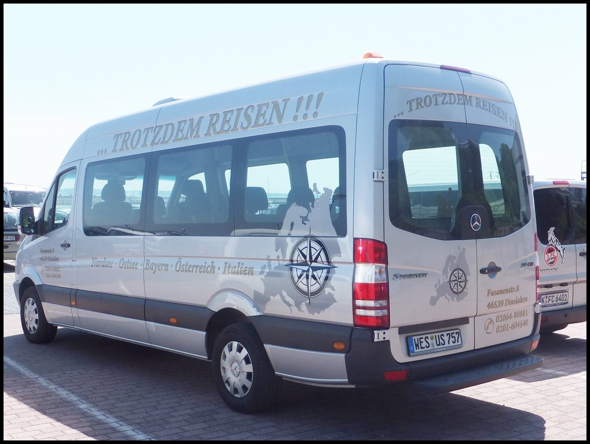 Mercedes Sprinter von Trotzdem Reisen aus Deutschland im Stadthafen Sassnitz.