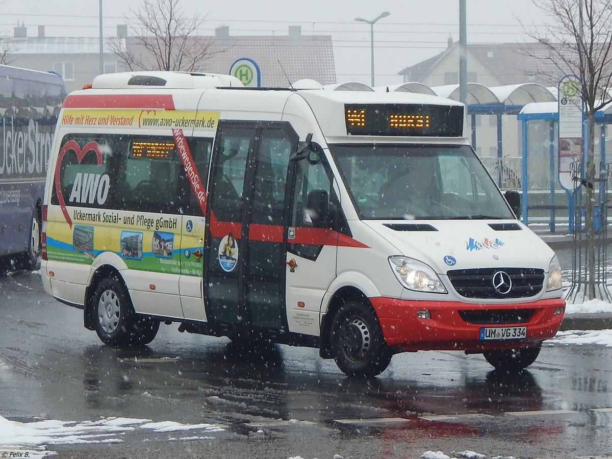 Mercedes Sprinter der Uckermärkische Verkehrs GmbH in Prenzlau.