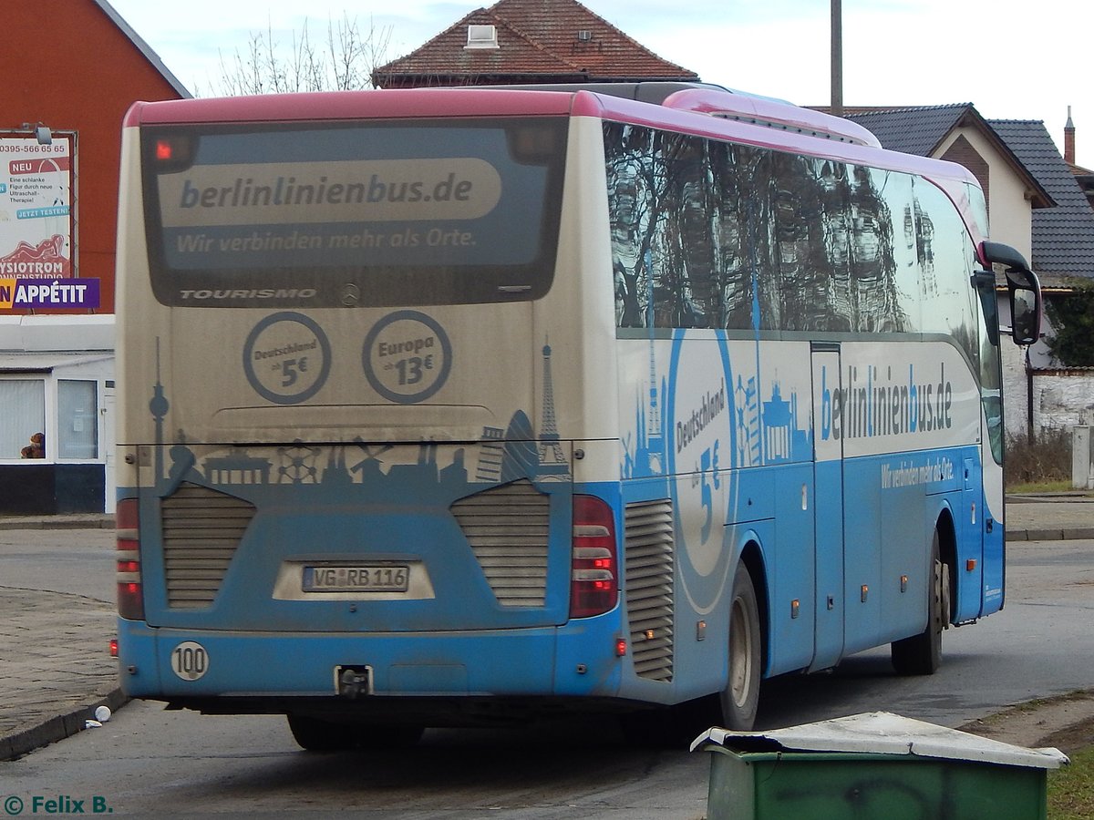 Mercedes Tourismo von BerlinLinienBus/URB in Neubrandenburg.