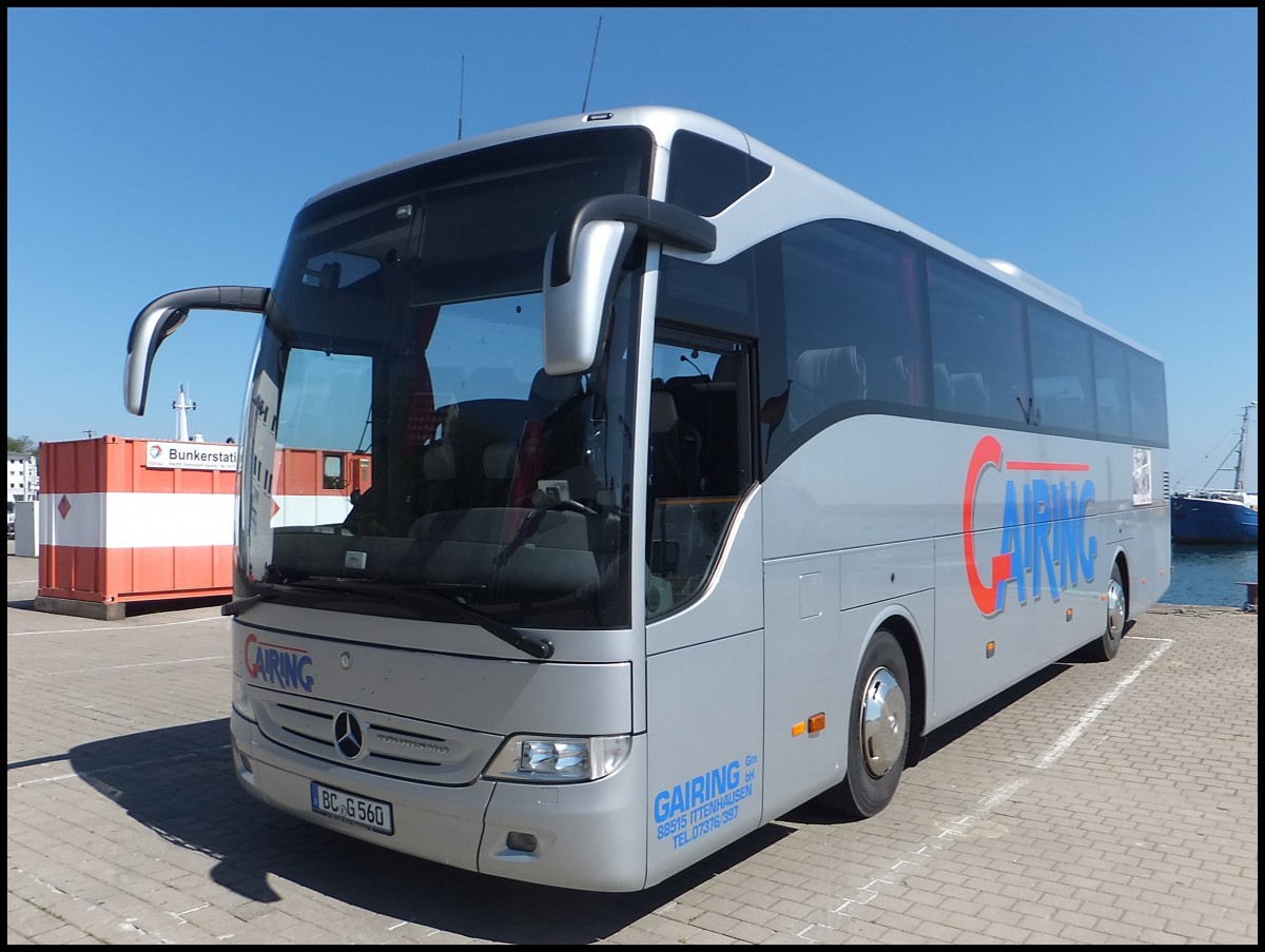 Mercedes Tourismo von Gairing aus Deutschland im Stadthafen Sassnitz.