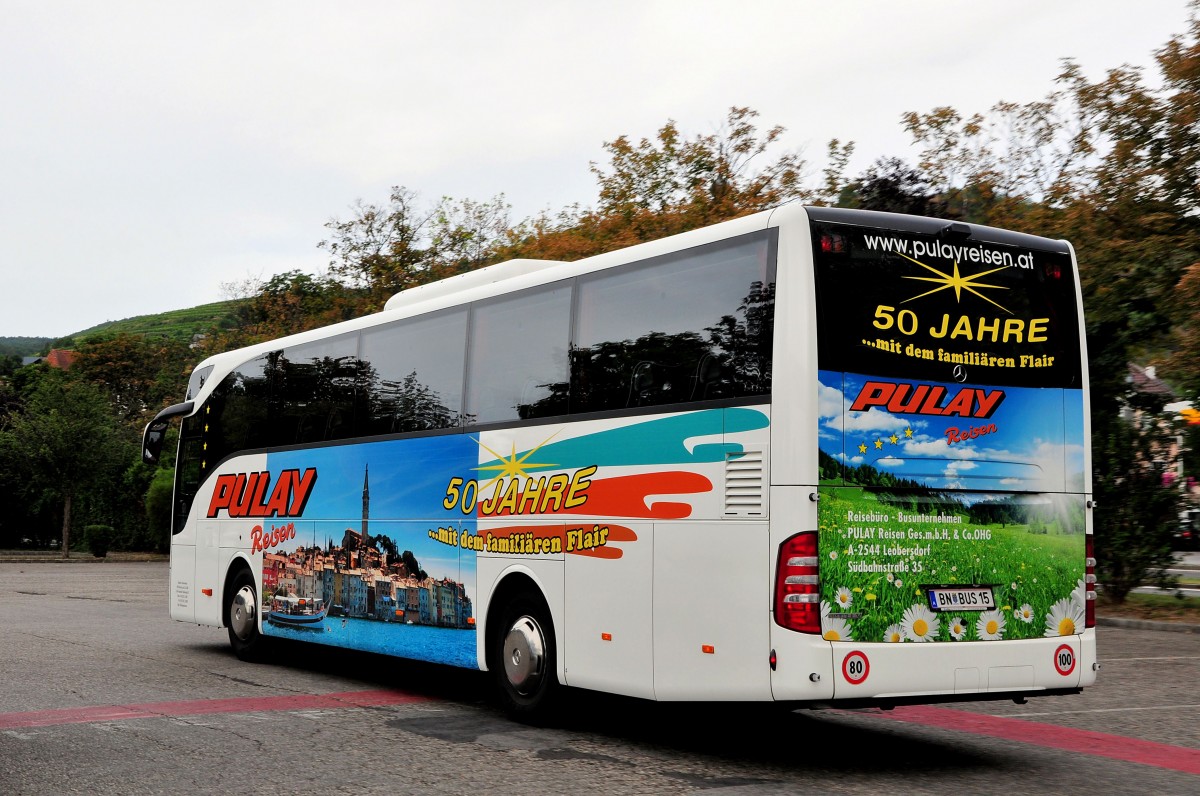 Mercedes Tourismo von Pulay Reisen aus Niedersterreich in Krems gesehen.