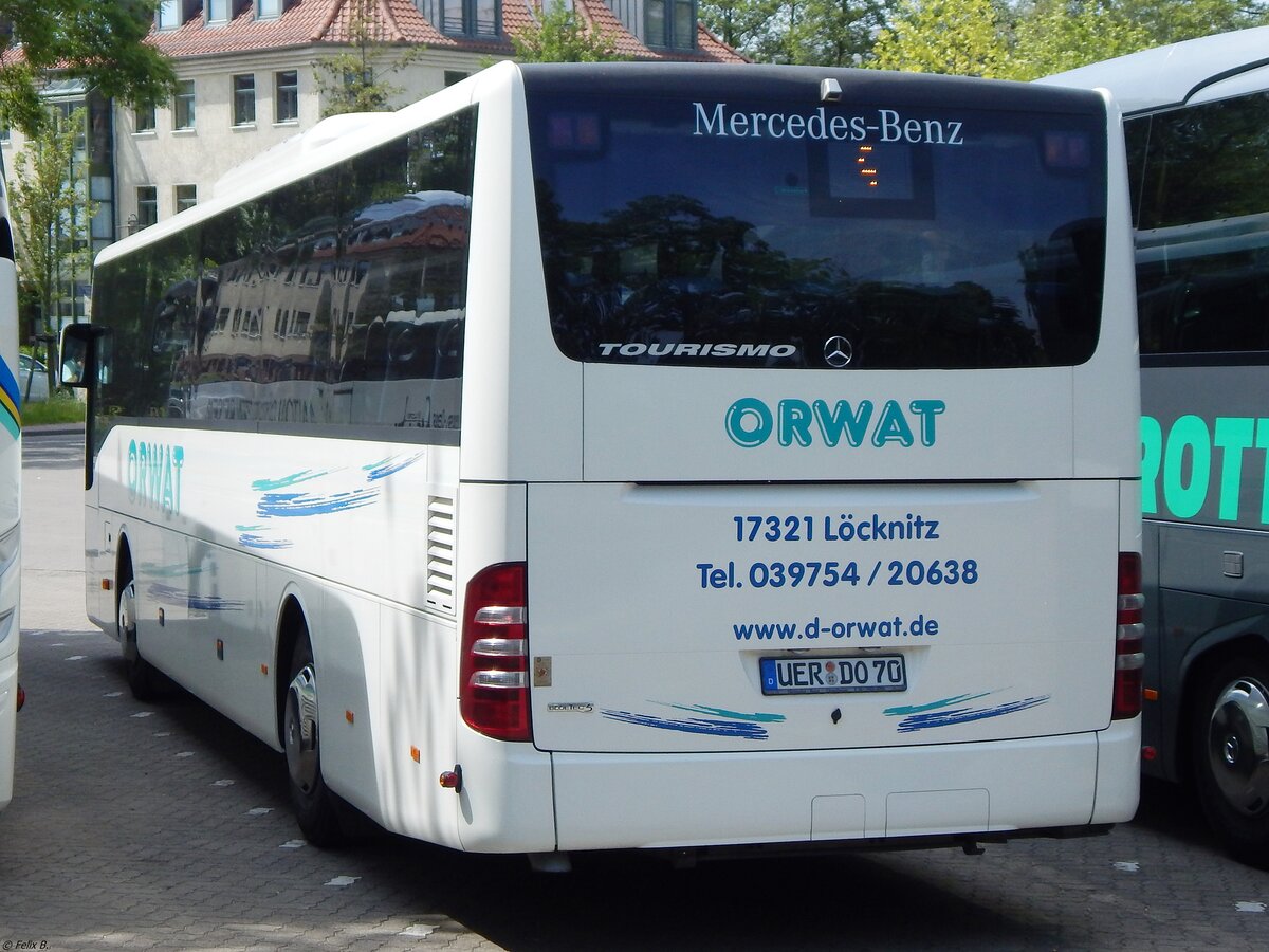 Mercedes Tourismo RH von Orwat aus Deutschland in Waren. 