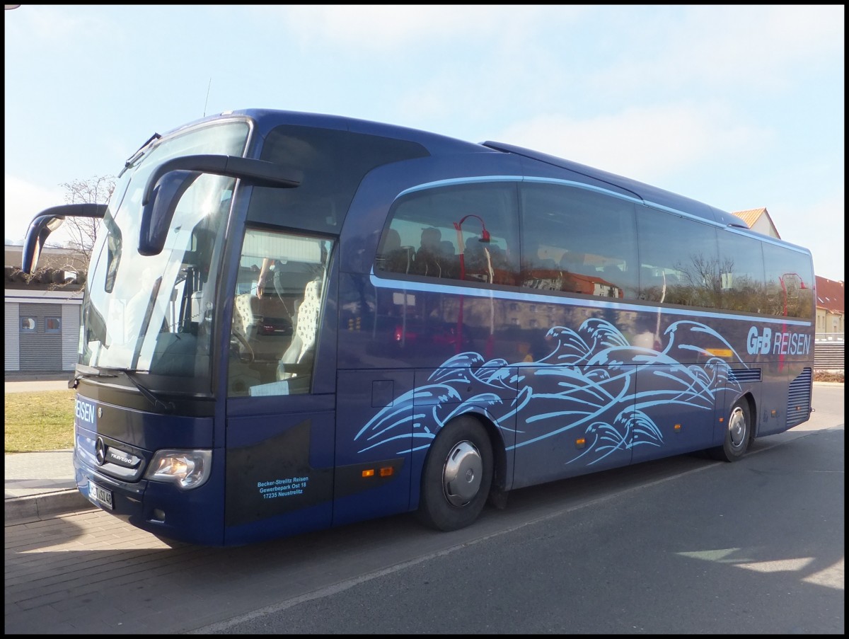 Mercedes Travego von GFB-Reisen aus Deutschland in Bergen.