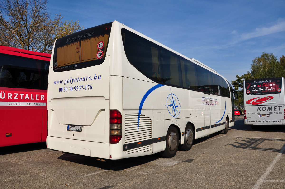 Mercedes Travego von Goly Tours aus Ungarn in Krems.