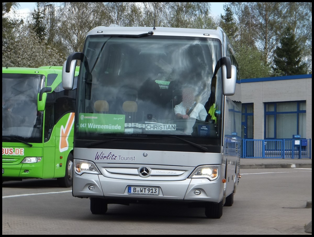 Mercedes Travego von MeinFernBus/Wrlitz Tourist aus Deutschland in Rostock. 