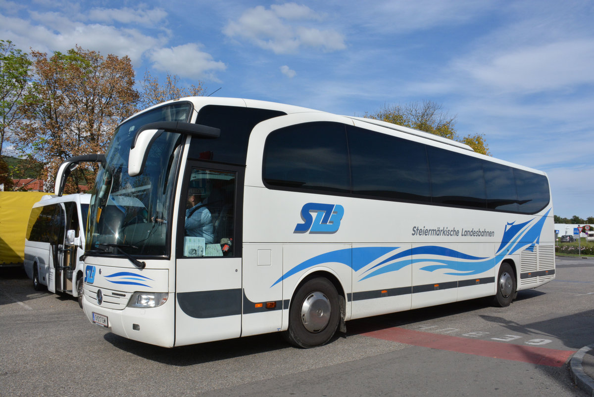 Mercedes Travego von SLB aus der Steiermark/sterreich in Krems gesehen.