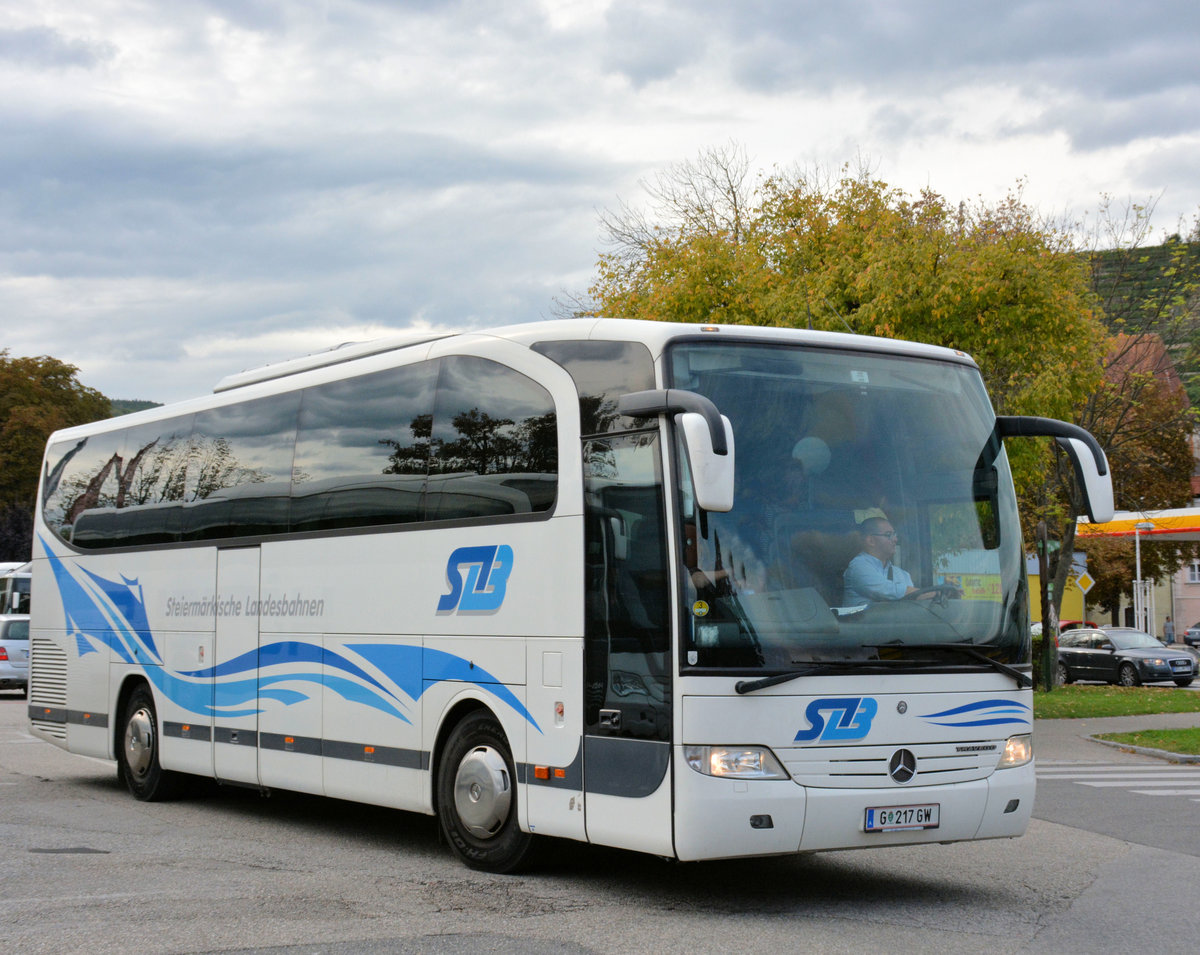 Mercedes Travego von SLB aus der Steiermark/sterreich in Krems gesehen.