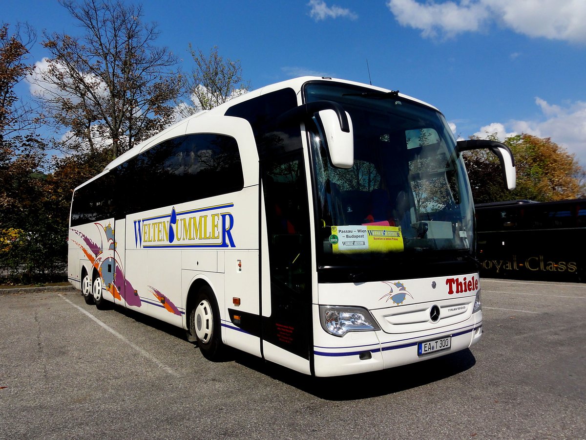 Mercedes Travego von Thiele aus der BRD in Krems gesehen.