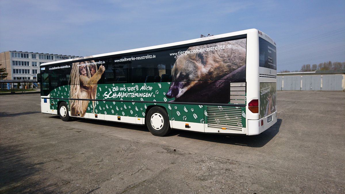 .....mit Werbung fr den Neustrelitzer Tierpark an diesen Setra 