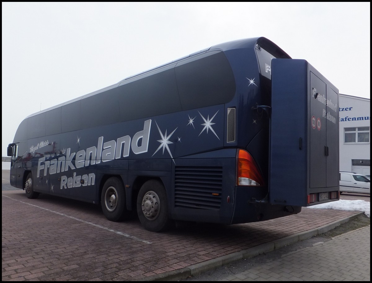 Neoplan Cityliner von Frankenland Reisen aus Deutschland im Stadthafen Sassnitz.