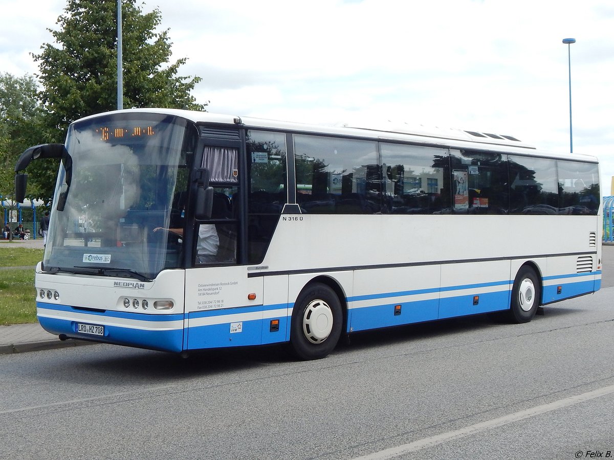 Neoplan Euroliner von Ostseewindreisen aus Deutschland in Rostock.