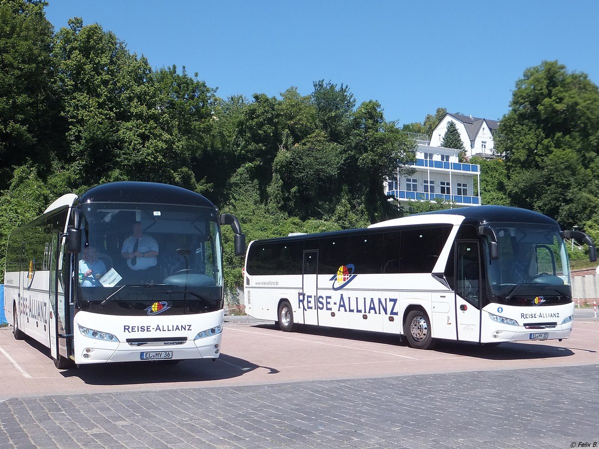 Neoplan Jetliner von Reise-Allianz/Meyering aus Deutschland im Stadthafen Sassnitz.