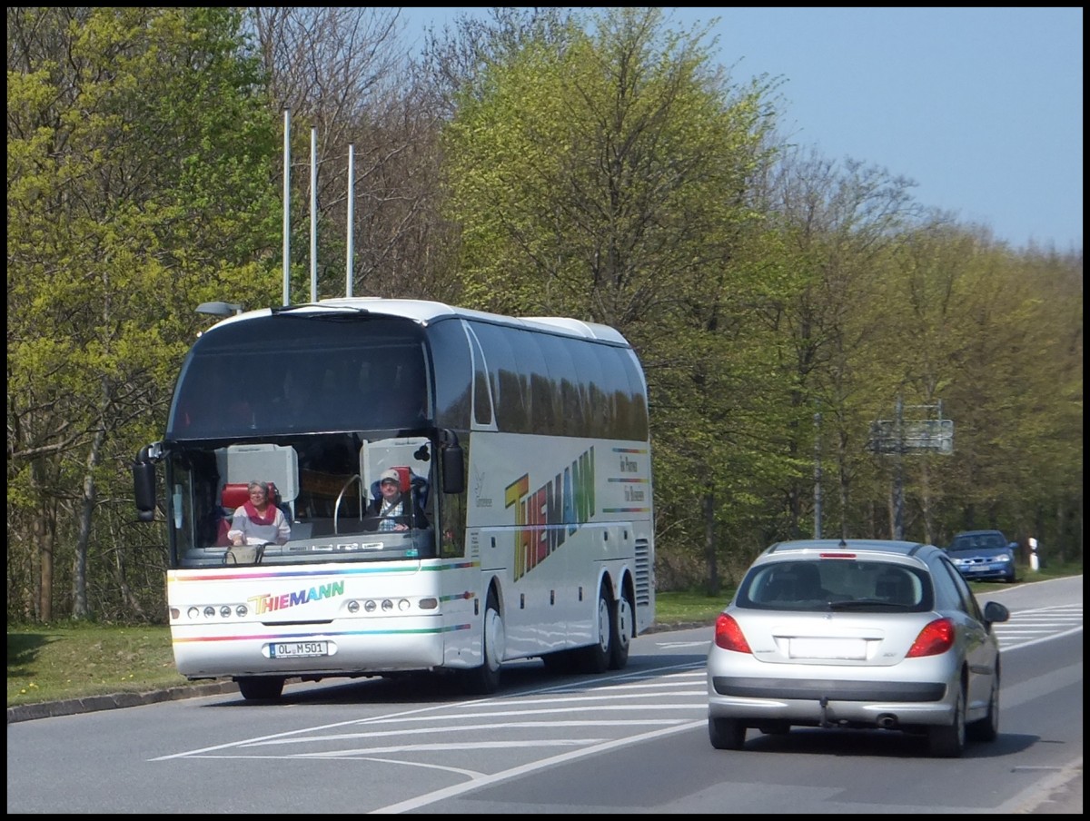 Neoplan Starliner von Thiemann aus Deutschland in Sassnitz.