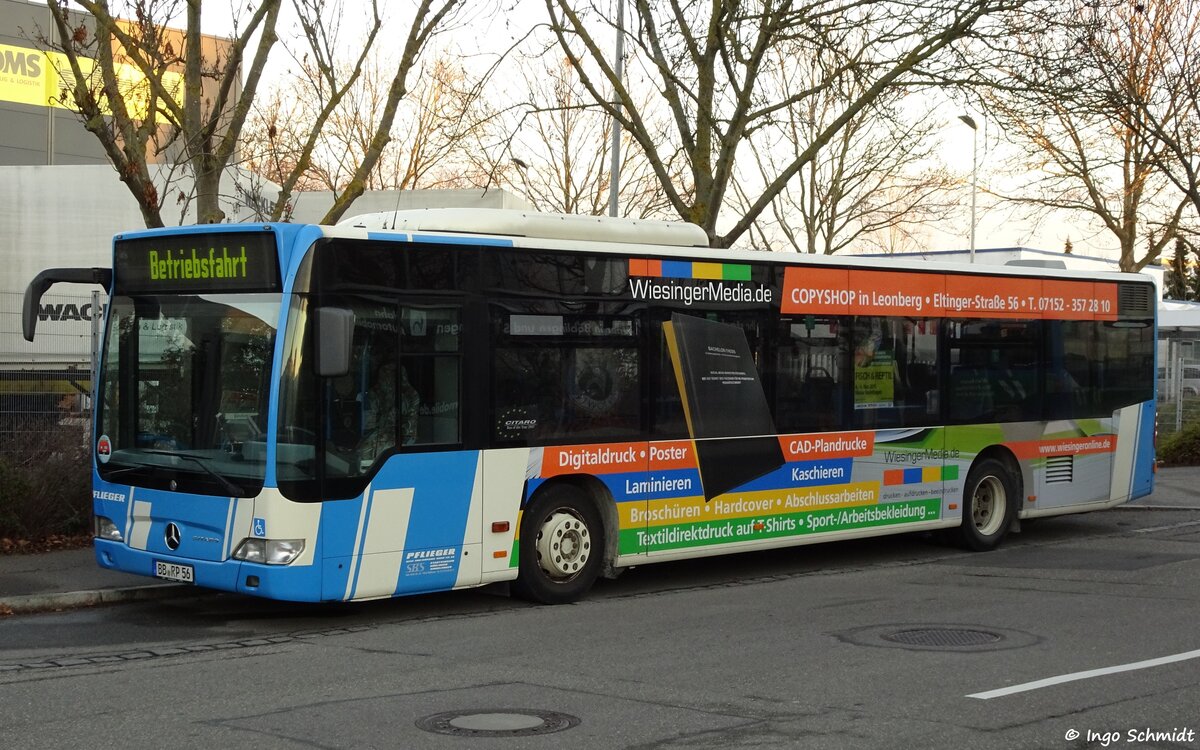 Pflieger Reise & Verkehr aus Böblingen | Stadtverkehr Böblingen Sindelfingen (SBS) | Nr. 56 | BB-RP 56 | Mercedes-Benz Citaro Facelift | 06.12.2015 in Böblingen